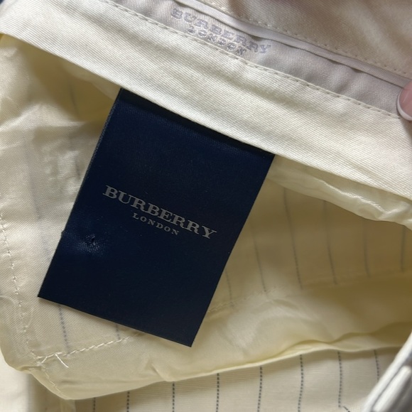 Burberry London NWT Cream Pinstripe Wide Leg Trouser Size US2 - Picture 8 of 11